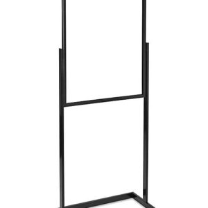 Sturdy Black Metal Stanchion Sign Holder