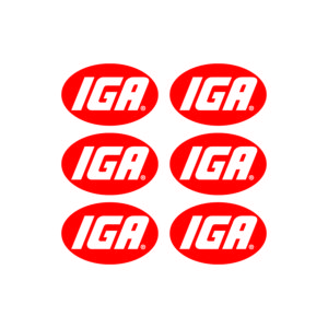 IGA Logo Decals - 12" Wide (6-Pack)