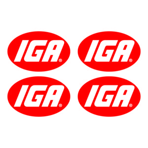 IGA Logo Decals - 24" Wide (4-Pack)