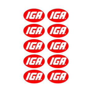 IGA Logo Decals - 6" Wide (10-Pack)
