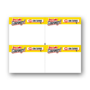 "Find More Savings" Shelf Signs (4-up)