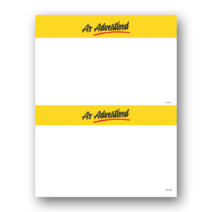 "As Advertised" 2-up Signs